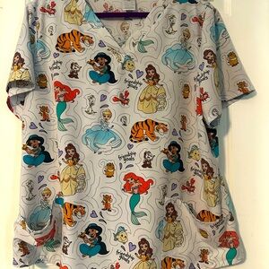 Disney friends princess scrub top xxl CUTE!